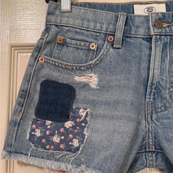 Lucky Brand Blue Jean Shorts with Floral Patches - Picture 3 of 11
